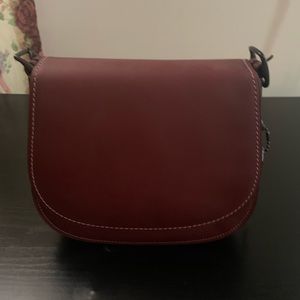 1941 coach saddle bag in burgundy! Strap included